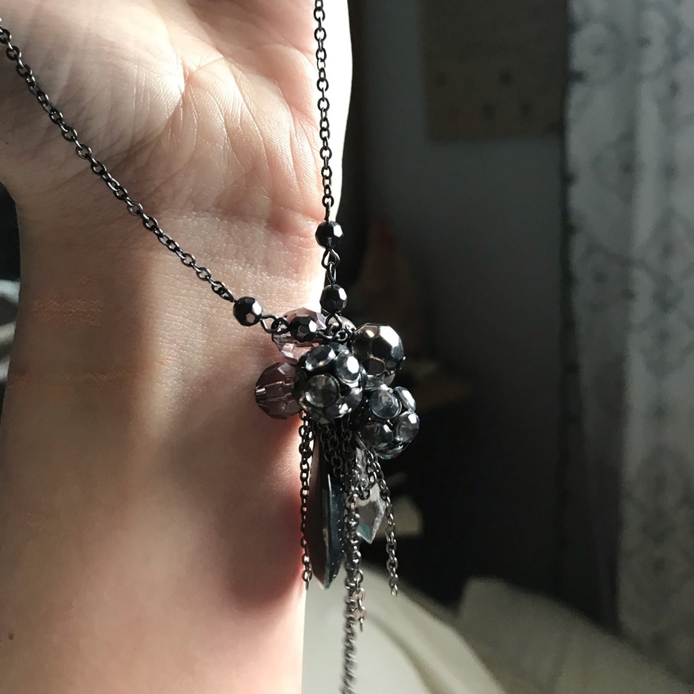 Black Rhinestone Costume Jewelry Necklace